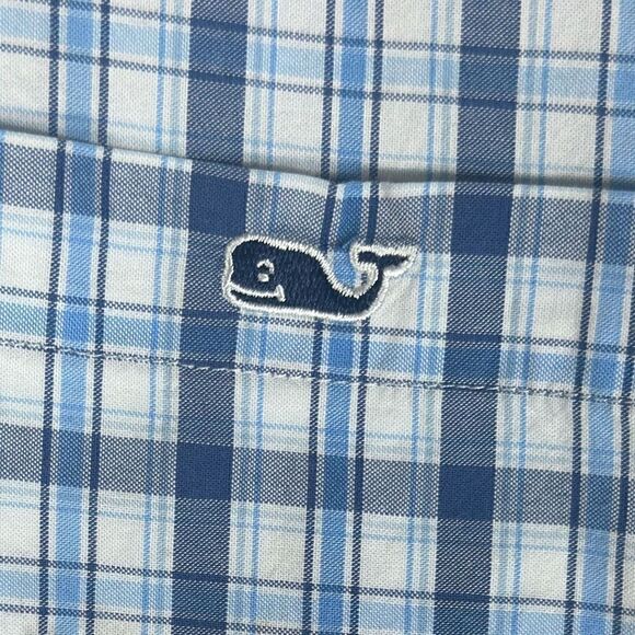 Vineyard Vines Button Front Blue Slim Fit Tucker Shirt Size Small - Picture 4 of 8